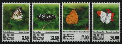 Sri Lanka 1999 - Mi-Nr. 1234-1237 ** - MNH - Schmetterlinge / Butterflies