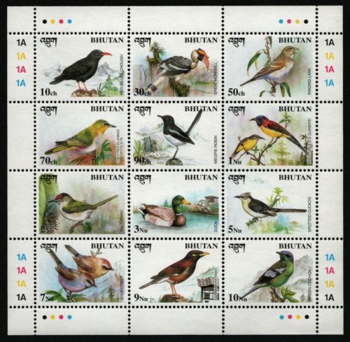Bhutan 1998 - Mi-Nr. 1796-1807 ** - MNH - KLB - Vögel / Birds