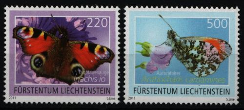 Liechtenstein 2011 - Mi-Nr. 1592-1593 ** - MNH - Schmetterlinge / Butterflies