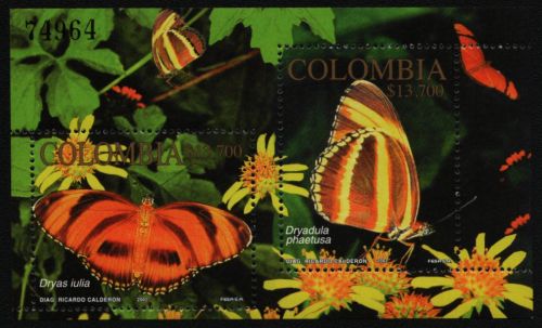 Kolumbien 2002 - Mi-Nr. Block 53 ** - MNH - Schmetterlinge / Butterflies