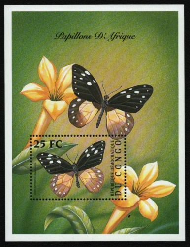 Kongo-Kinshasa 2001 - Mi-Nr. Block 109 ** - MNH - Schmetterlinge / Butterflies