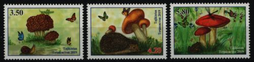 Tadschikistan 2019 - Mi-Nr. 843-845 A ** - MNH - Pilze / Mushrooms