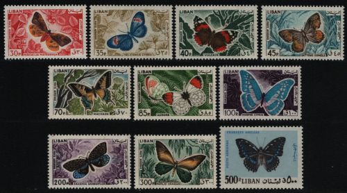 Libanon 1965 - Mi-Nr. 900-909 ** - MNH - Schmetterlinge / Butterflies (II)
