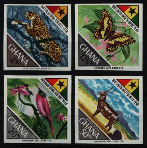 Ghana 1967 - Mi-Nr. 326-329 B ** - MNH - ungez / imp - Wildtiere / Wild animals