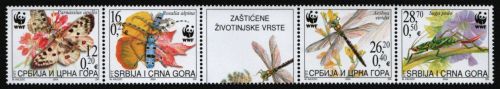 Jugoslawien 2004 - Mi-Nr. 3173-3176 ** - MNH - Schmetterlinge / Butterflies