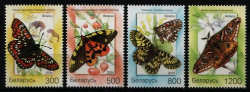 Belarus 2004 - Mi-Nr. 557-560 ** - MNH - einzeln - Schmetterlinge / Butterflies