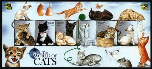 Antigua 1999 - Mi-Nr. 2970-2975 ** - MNH - KLB - Katzen / Cats