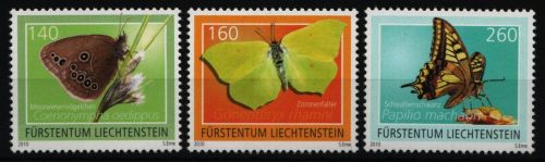 Liechtenstein 2010 - Mi-Nr. 1557-1559 ** - MNH - Schmetterlinge / Butterflies
