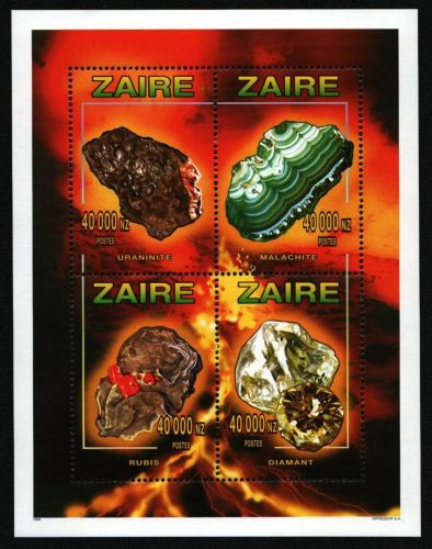 Kongo-Zaire 1996 - Mi-Nr. 1131-1134 ** - MNH - KLB - Mineralien / Minerals