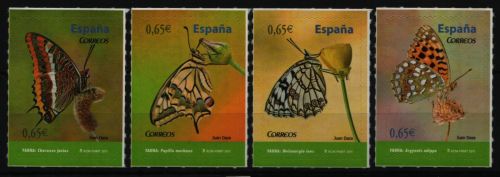 Spanien 2011 - Mi-Nr. 4573-4576 ** - MNH - Schmetterlinge / Butterflies