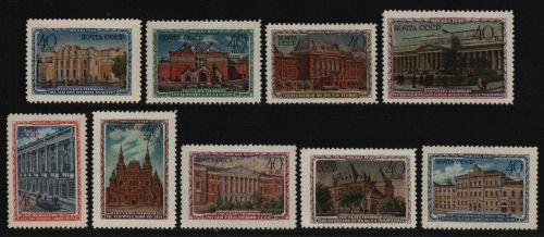 Russia / Sowjetunion 1950 - Mi-Nr. 1450-1458 ** - MNH - Moskauer Museen (IV)