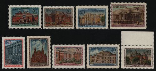 Russia / Sowjetunion 1950 - Mi-Nr. 1450-1458 ** - MNH - Moskauer Museen (V)