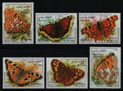 Afghanistan 1998 - Mi-Nr. 1798-1803 ** - MNH - Schmetterlinge / Butterflies