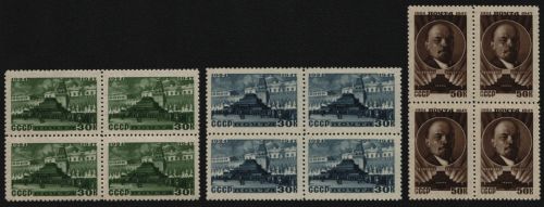 Russia / Sowjetunion 1947 - Mi-Nr. 1085-1087 ** - MNH - 4er-Block