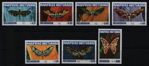Nicaragua 1983 - Mi-Nr. 2376-2382 ** - MNH - Schmetterlinge / Butterflies