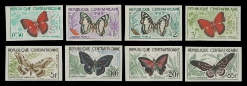 Zentralafrikanische Rep. 1960 - Mi-Nr. 4-11 ** - MNH - ungez - Schmetterlinge