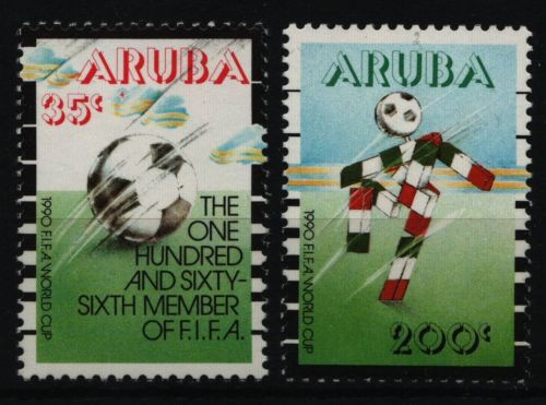 Aruba 1990 - Mi-Nr. 76-77 ** - MNH - Fußball / Soccer