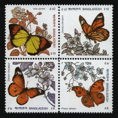 Bangladesch 1990 - Mi-Nr. 350-353 ** - MNH - Schmetterlinge / Butterflies