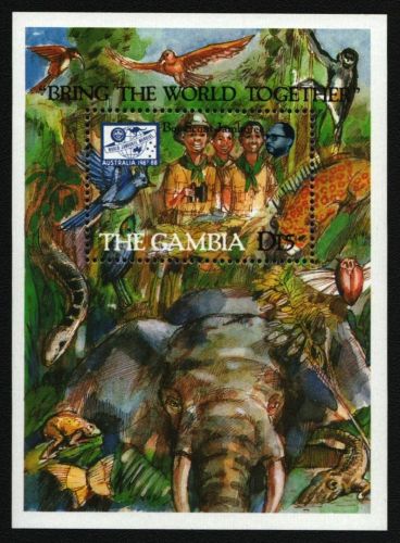 Gambia 1987 - Mi-Nr. Block 40 ** - MNH - Fauna - Pfadfiner