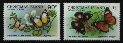 Weihnachtsinsel 1988 - Mi-Nr. 245 I & 246 I ** - MNH - aus Satz - Schmetterlinge
