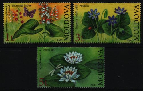 Moldawien 2008 - Mi-Nr. 616-618 ** - MNH - Schmetterlinge - Fauna