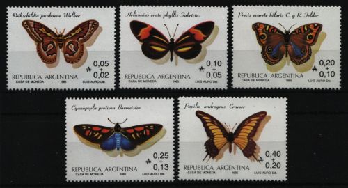 Argentinien 1985 - Mi-Nr. 1777-1781 ** - MNH - Schmetterlinge / Butterflies