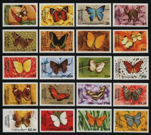 Grenada-Grenadinen 1985 - Mi-Nr. 672-690 A ** - MNH - Schmetterlinge