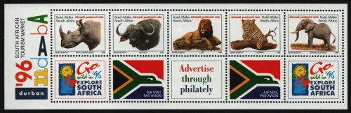 Südafrika 1996 - Mi-Nr. 993-997 A ** - MNH - KLB - Wildtiere / Wild animals