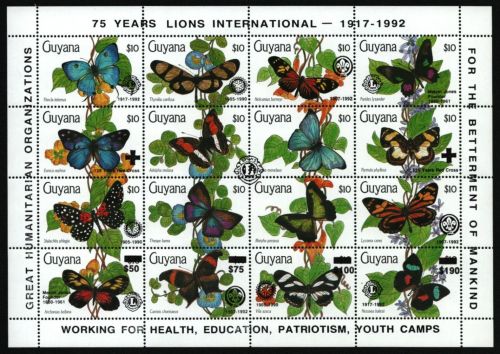 Guyana 1991 - Mi-Nr. 3653-3668 ** - MNH - KLB - Schmetterlinge / Butterflies