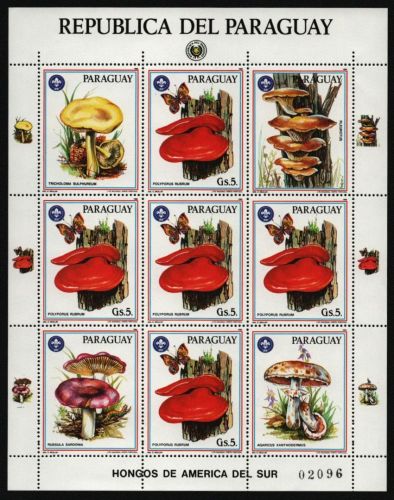 Paraguay 1986 - Mi-Nr. 3956 ** - MNH - KLB - Pilze - Schmetterlinge