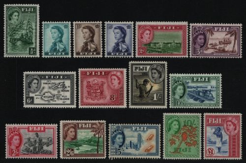 Fidschi 1954 - Mi-Nr. 124-138 ** - MNH - Queen Elizabeth II