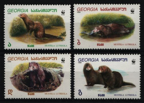 Georgien 1999 - Mi-Nr. 308-311 ** - MNH - Wildtiere / Wild animals