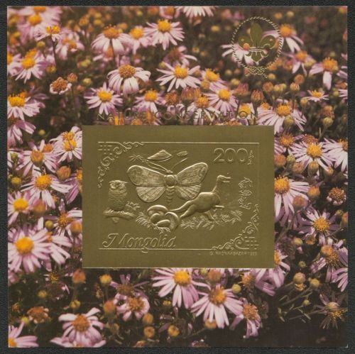 Mongolei 1993 - Mi-Nr. Block 210 ** - MNH - Gold - Fauna - Pfadfinder