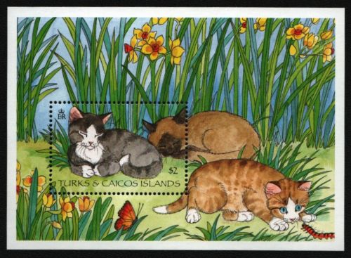 Turks- & Caicos 1994 - Mi-Nr. Block 149 ** - MNH - Katzen / Cats