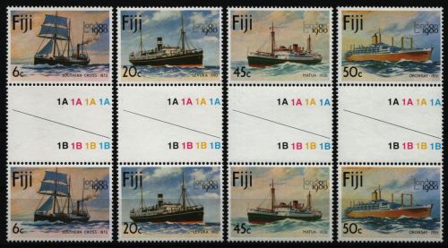 Fidschi 1980 - Mi-Nr. 420-423 ** - MNH - Stegpaare - Schiffe / Ships