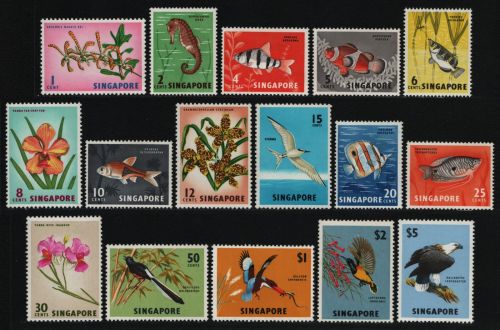 Singapur 1962 - Mi-Nr. 53-68 ** - MNH - Fauna & Flora
