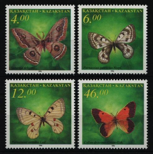 Kasachstan 1996 - Mi-Nr. 139-142 ** - MNH - Schmetterlinge / Butterflies