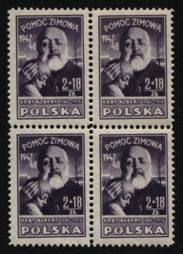 Polen 1947 - Mi-Nr. 478 ** - MNH - Viererblock - Adam Chmielowski