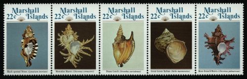 Marshall-Inseln 1985 - Mi-Nr. 35-39 ** - MNH - ZDR - Meeresschnecken