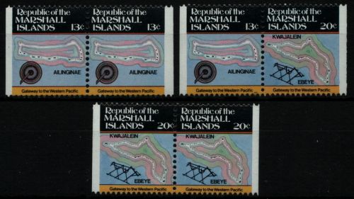 Marshall-Inseln 1984 - Mi-Nr. 9-10 D ** - MNH - Paare - Inselkarten
