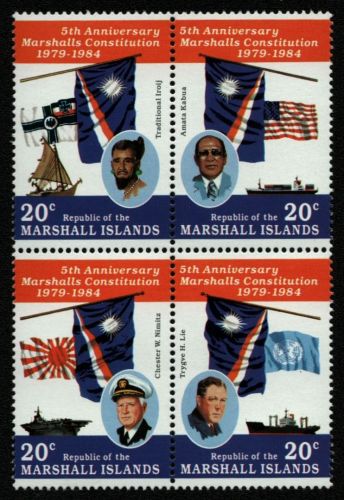 Marshall-Inseln 1984 - Mi-Nr. 27-30 ** - MNH - ZDR - Verfassung