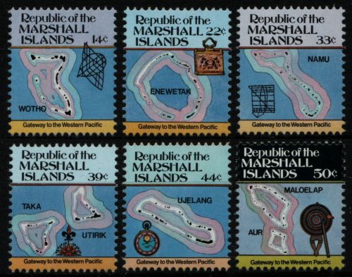 Marshall-Inseln 1985 - Mi-Nr. 40-45 A ** - MNH - Inselkarten