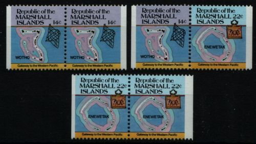 Marshall-Inseln 1985 - Mi-Nr. 40-41 D ** - MNH - Paare - Inselkarten