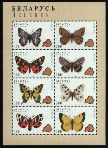 Belarus 1996 - Mi-Nr. 123-130 ** - MNH - KLB - Schmetterlinge / Butterflies