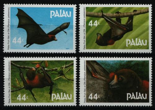 Palau 1987 - Mi-Nr. 172-175 ** - MNH - Flughund / Flying Fox