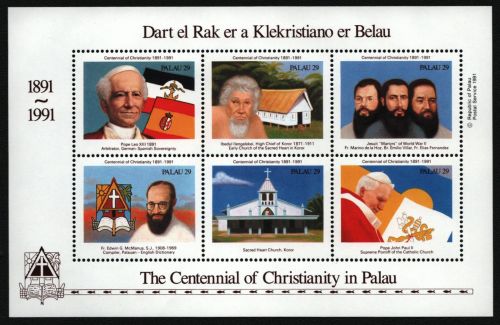 Palau 1991 - Mi-Nr. Block 9 ** - MNH - Christianisierung - Papst / Pope
