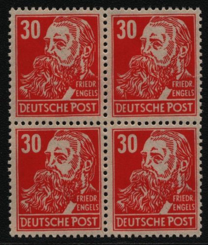 SBZ 1948 - Mi-Nr. 222 c ** - MNH - Viererblock - BPP geprüft