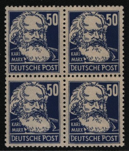SBZ 1948 - Mi-Nr. 224 a ** - MNH - Viererblock - Köpfe I - BPP geprüft