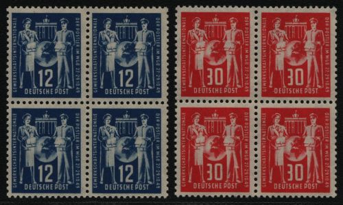 DDR 1949 - Mi-Nr. 243-244 ** - MNH - Viererblock