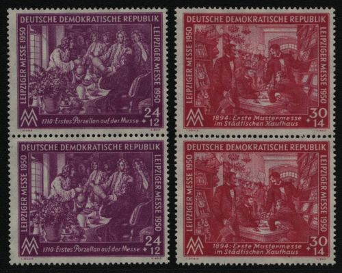 DDR 1950 - Mi-Nr. 248-249 ** - MNH - Paar - senkrecht
